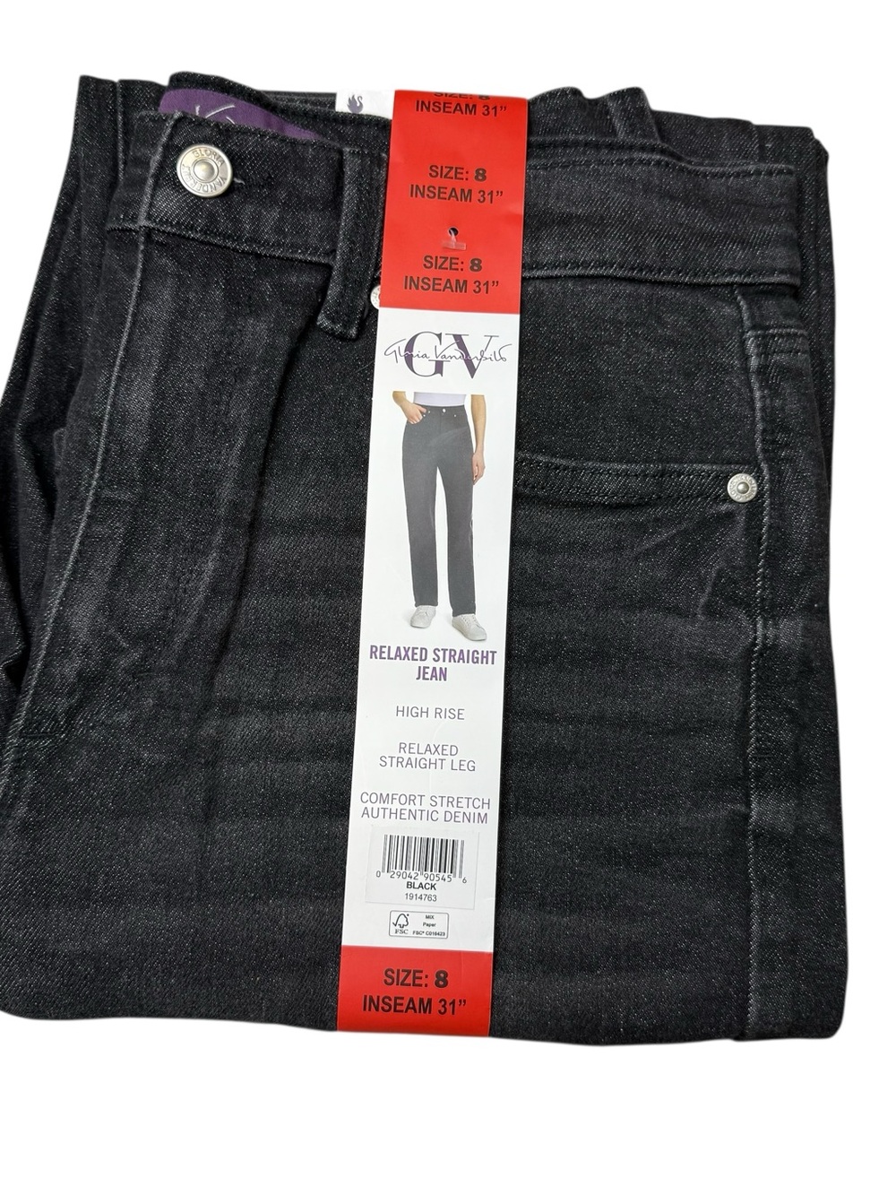 Gloria Vanderbilt Men's Relaxed Straight Jeans - Black